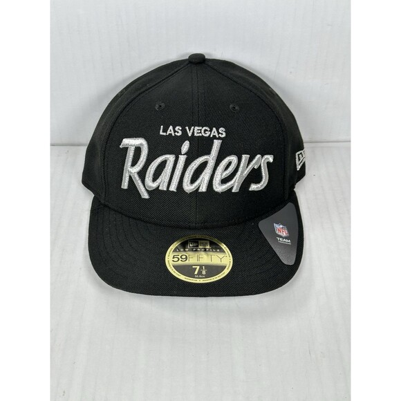 Size 7 1/8 Las Vegas Raiders Hat 59FIFTY New Era Omaha Low Profile Fitted Cap - Picture 1 of 4